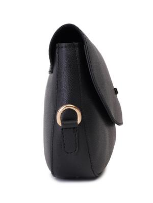 black leatherette (pu) regular sling bag - 17527561 - Standard Image - 4