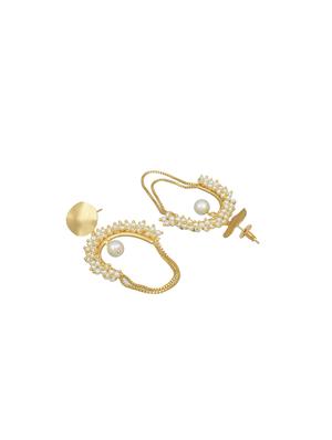 gold brass drop earring - 17527587 - Standard Image - 2