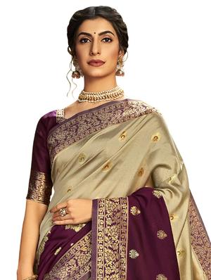 self design paithani saree with blouse - 17527827 - Standard Image - 2