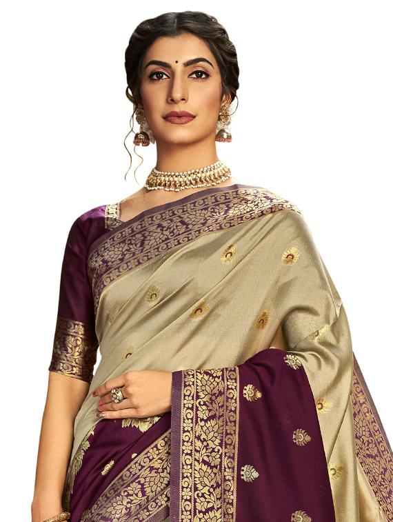 self design paithani saree with blouse - 17527827 - Zoom Image - 2