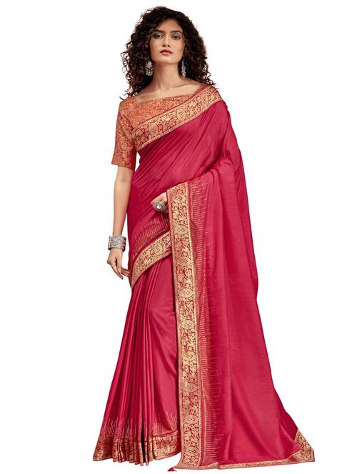 plain bordered saree with blouse - 17527851 - Standard Image - 1