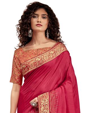 plain bordered saree with blouse - 17527851 - Standard Image - 2