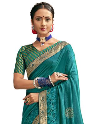 embellished bordered saree with blouse - 17527864 - Standard Image - 2