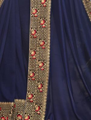 lace bordered plain saree with blouse - 17527894 - Standard Image - 2