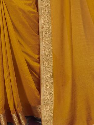 lace bordered plain saree with blouse - 17527951 - Standard Image - 2