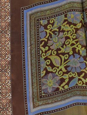 lace detail printed saree with blouse - 17528034 - Standard Image - 3