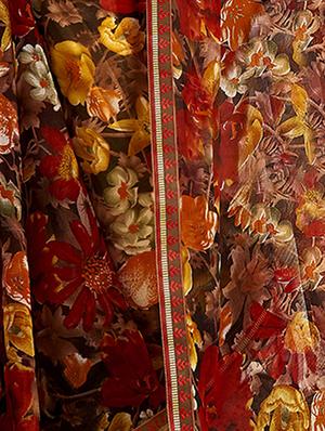 floral printed saree with blouse - 17528134 - Standard Image - 2