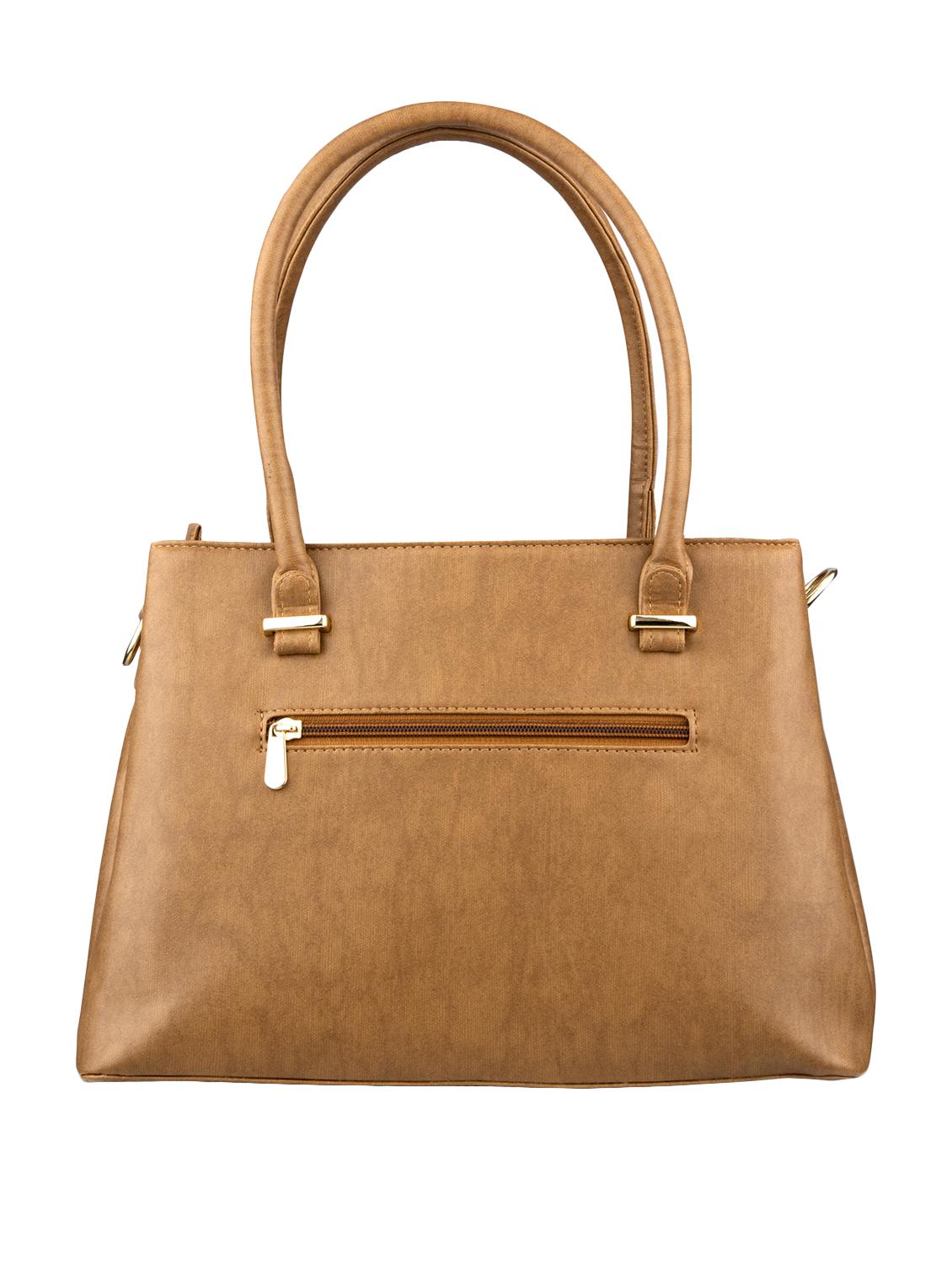 brown leatherette (pu) regular satchel - 17528176 - Zoom Image - 2