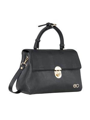 black leatherette (pu) regular satchel - 17528178 - Standard Image - 4