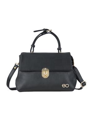 black leatherette (pu) regular satchel - 17528178 - Standard Image - 5