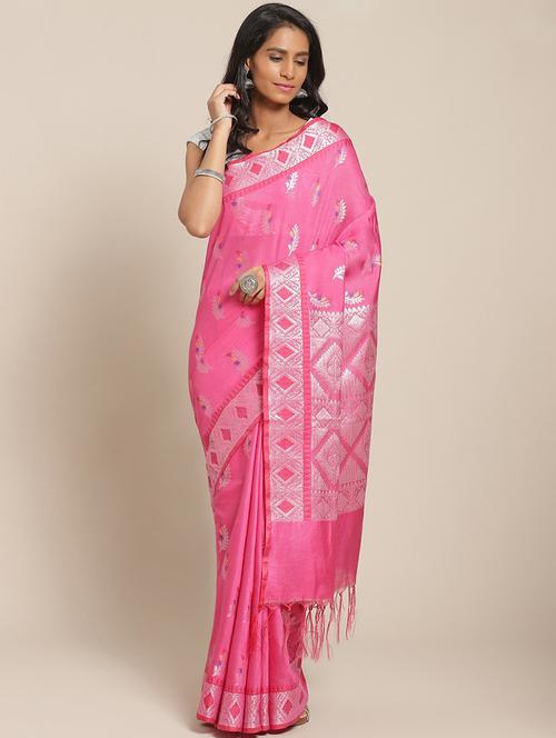 self design bhagalpuri saree with blouse - 17528256 - Standard Image - 1