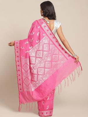 self design bhagalpuri saree with blouse - 17528256 - Standard Image - 2