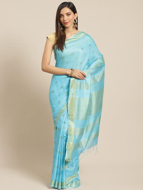 self design bhagalpuri saree with blouse - 17528362 - Standard Image - 1