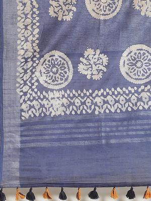 printed bhagalpuri saree with blouse - 17528376 - Standard Image - 6