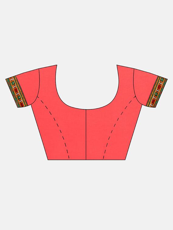 embroidered half and half saree with blouse - 17528573 - Zoom Image - 3