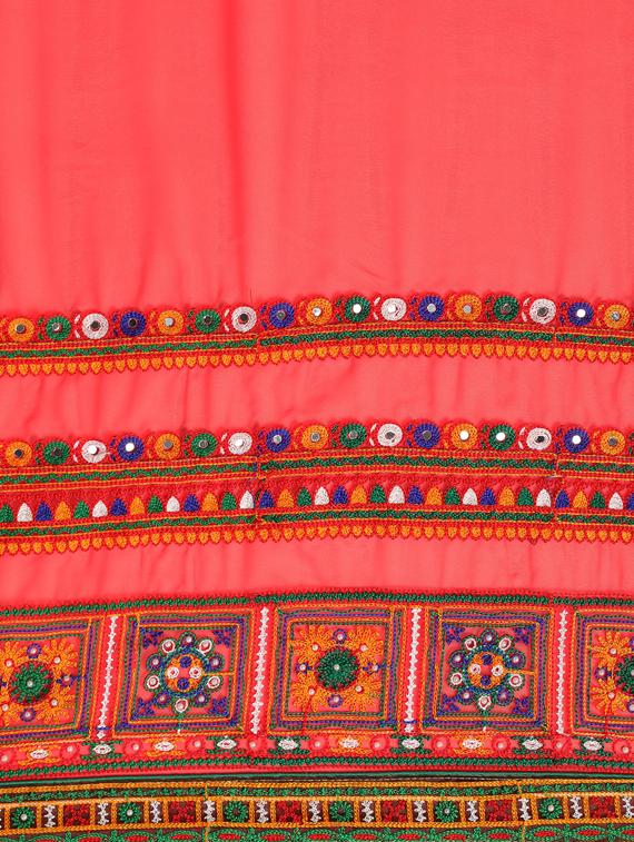 embroidered half and half saree with blouse - 17528573 - Zoom Image - 5