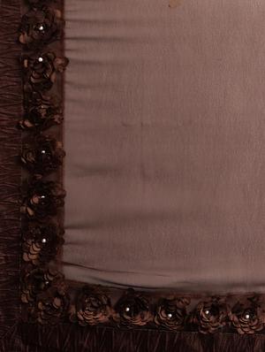 coffee brown solid saree with blouse - 17528593 - Standard Image - 5