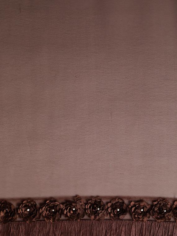 coffee brown solid saree with blouse - 17528593 - Zoom Image - 4
