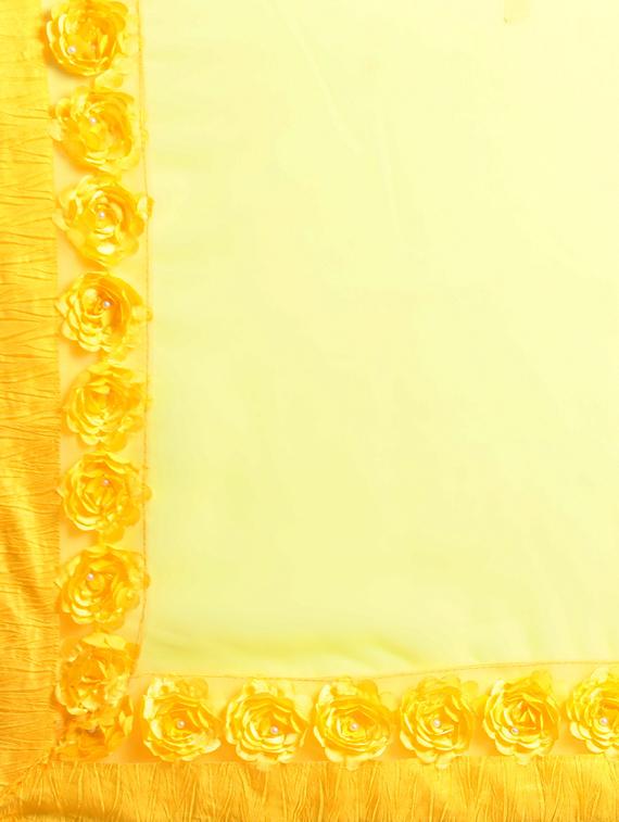 solid bordered saree with blouse - 17528597 - Zoom Image - 4