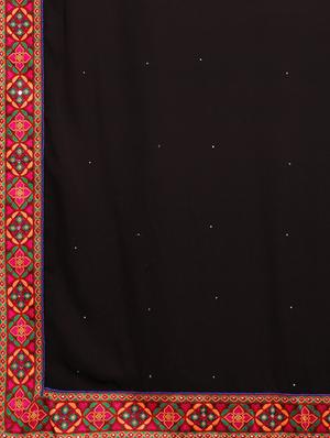 embroidered half and half saree with blouse - 17528606 - Standard Image - 4