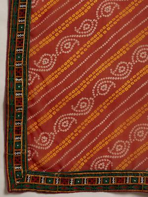bandhani half and half saree with blouse - 17528618 - Standard Image - 4