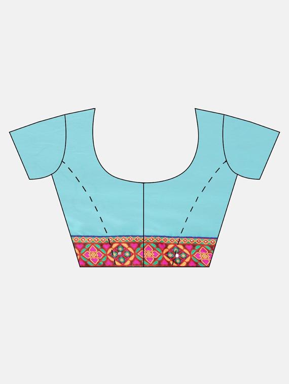 printed half & half saree with blouse - 17528632 - Zoom Image - 3