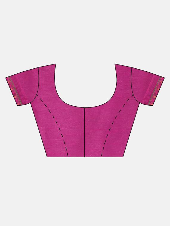 embroidered bordered saree with blouse - 17528647 - Zoom Image - 3