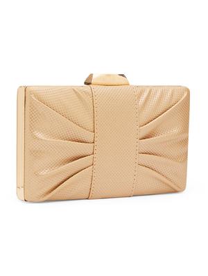 gold leatherette (pu) box clutch - 17528745 - Standard Image - 5
