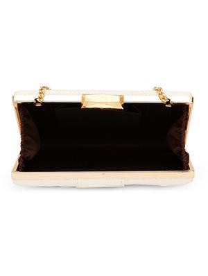 white leatherette (pu) box clutch - 17528746 - Standard Image - 3