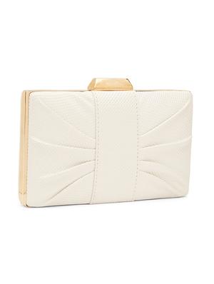 white leatherette (pu) box clutch - 17528746 - Standard Image - 5