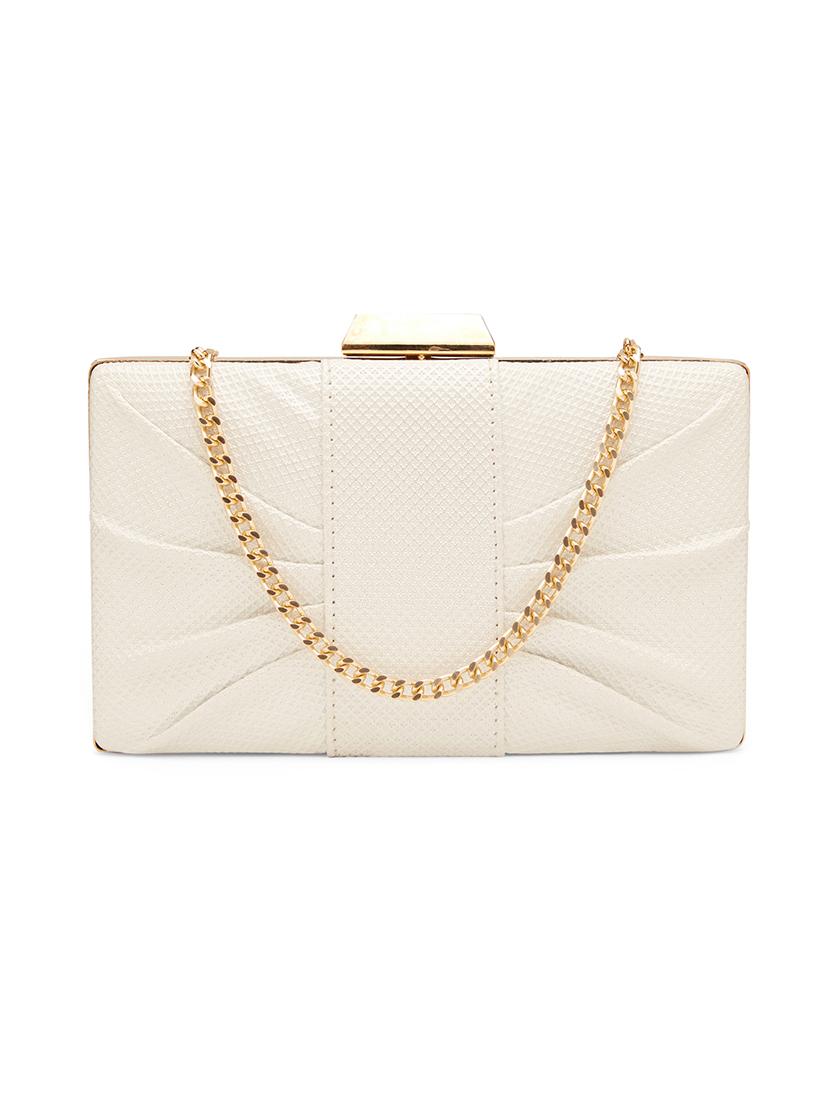 white leatherette (pu) box clutch - 17528746 - Zoom Image - 1