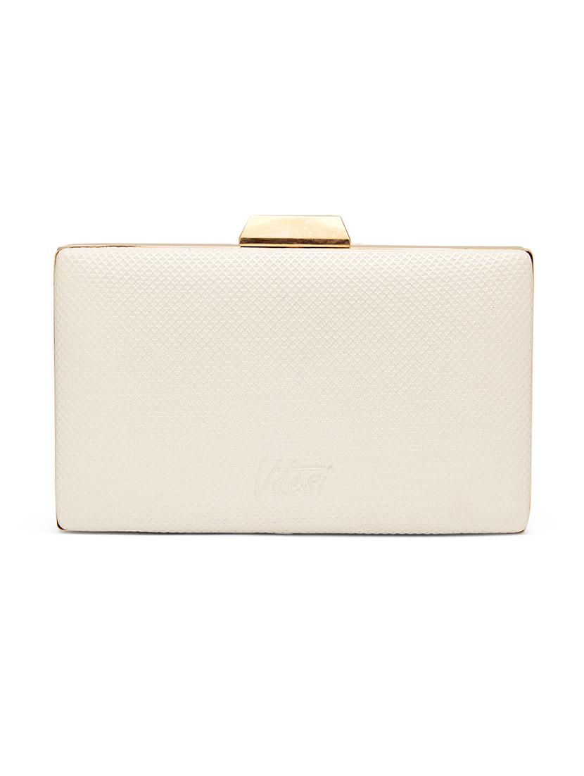 white leatherette (pu) box clutch - 17528746 - Zoom Image - 2
