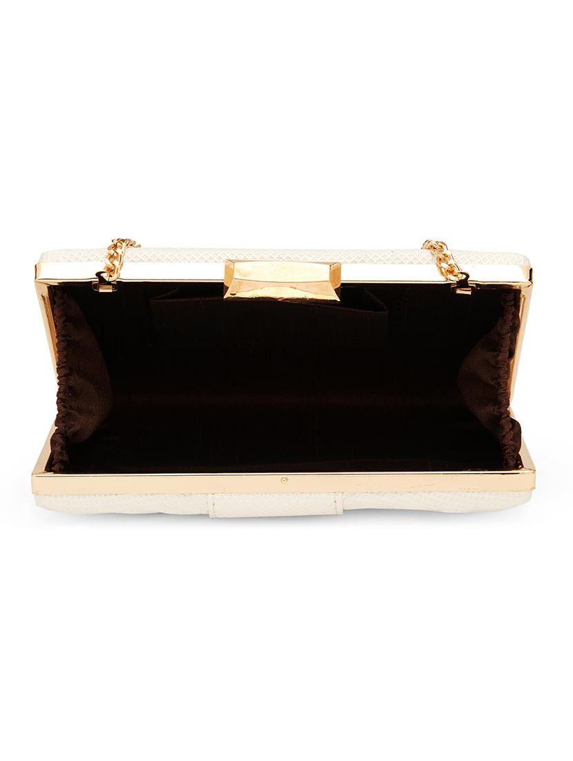 white leatherette (pu) box clutch - 17528746 - Zoom Image - 3