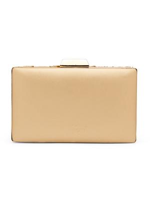 gold leatherette (pu) box clutch - 17528748 - Standard Image - 2