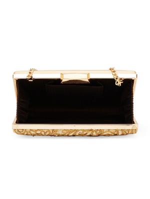 gold leatherette (pu) box clutch - 17528748 - Standard Image - 3