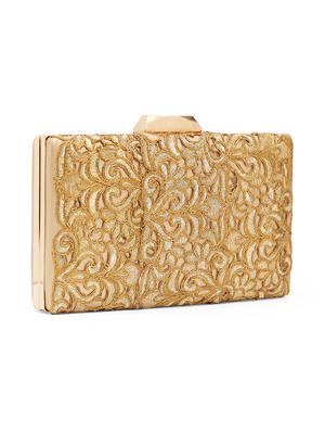 gold leatherette (pu) box clutch - 17528748 - Standard Image - 5