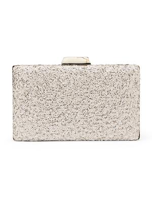 silver shimmer box clutch - 17528750 - Standard Image - 2
