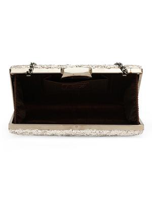 silver shimmer box clutch - 17528750 - Standard Image - 3