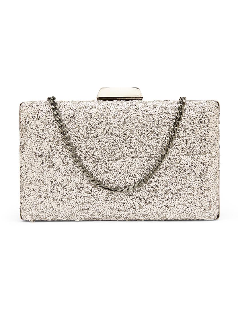 silver shimmer box clutch - 17528750 - Zoom Image - 1
