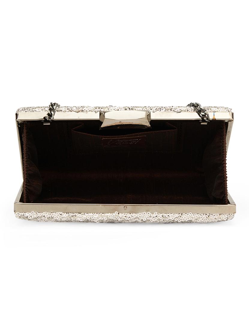 silver shimmer box clutch - 17528750 - Zoom Image - 3