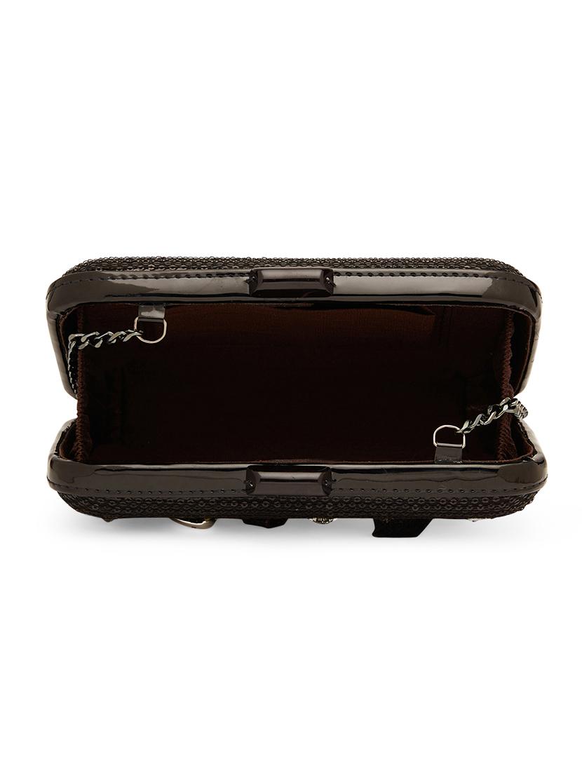 black shimmer box clutch - 17528751 - Zoom Image - 3