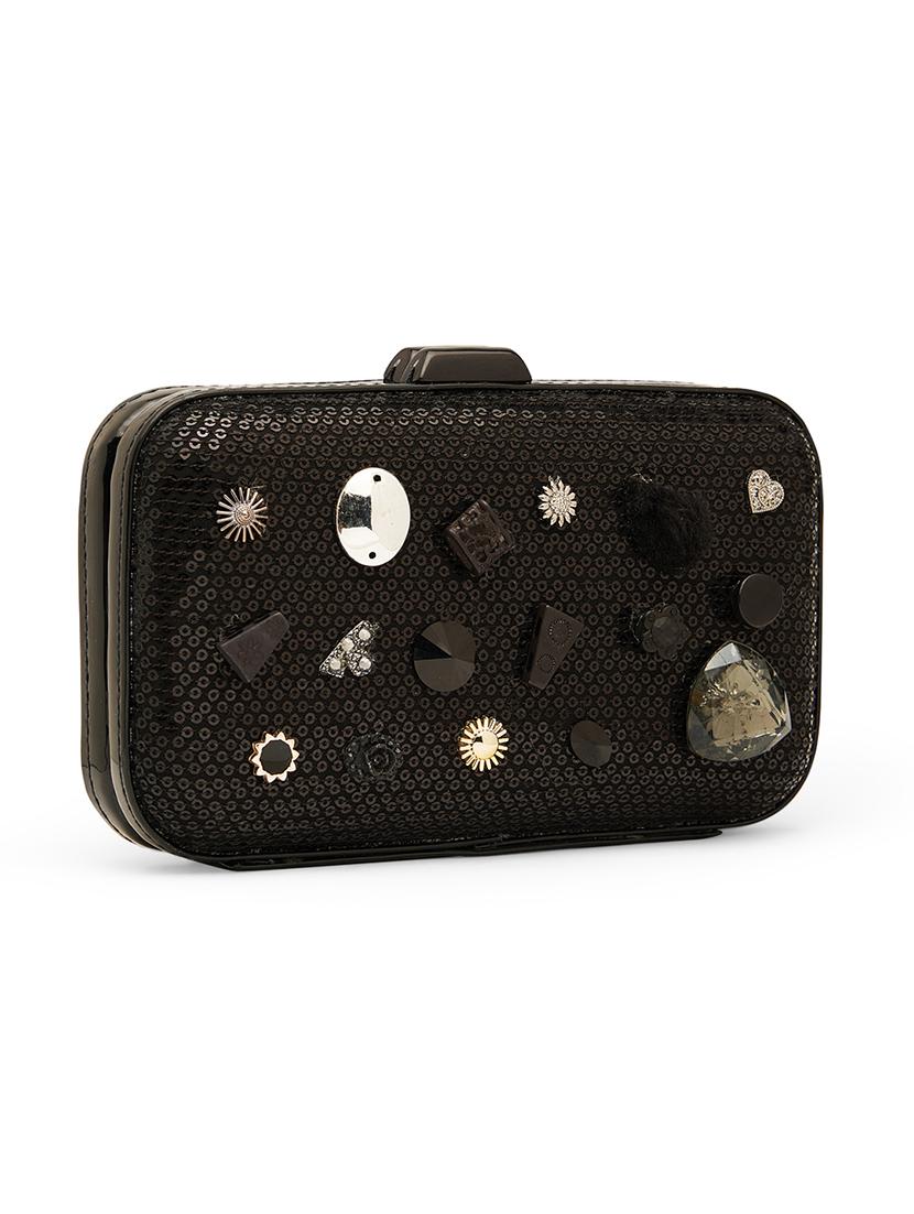 black shimmer box clutch - 17528751 - Zoom Image - 5