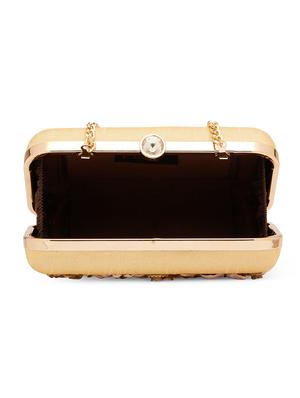 gold silk box clutch - 17528753 - Standard Image - 3