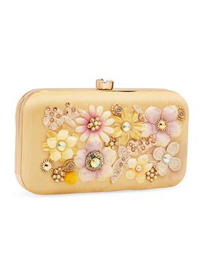 gold silk box clutch - 17528753 - Standard Image - 5