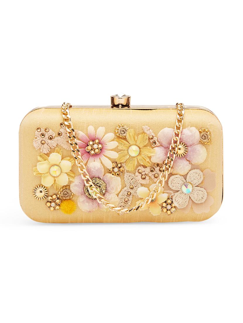 gold silk box clutch - 17528753 - Zoom Image - 1