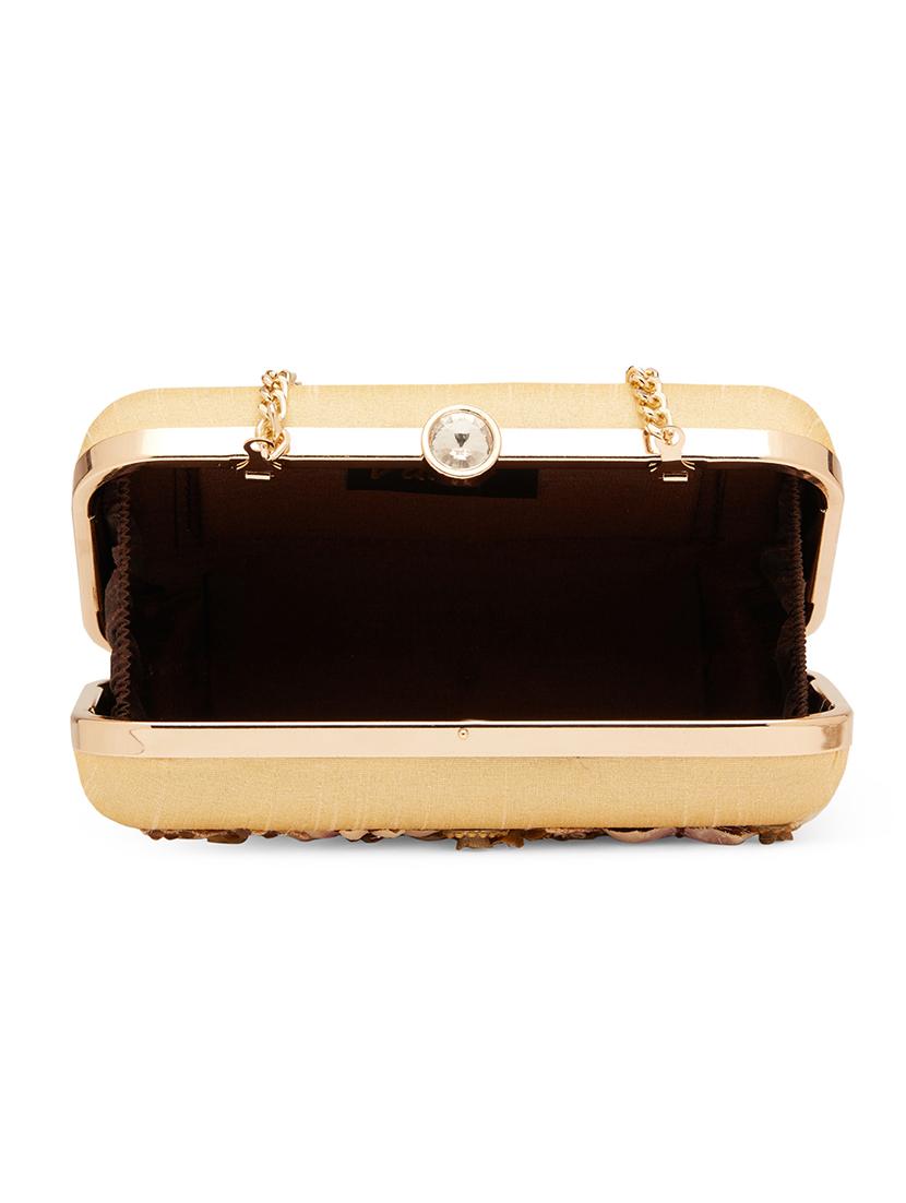 gold silk box clutch - 17528753 - Zoom Image - 3