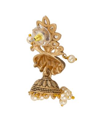 gold brass drop earring - 17528832 - Standard Image - 2