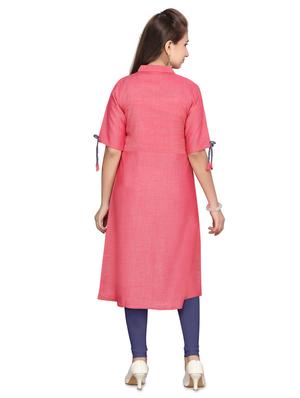 red cotton regular kurti - 17528989 - Standard Image - 3