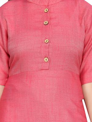 red cotton regular kurti - 17528989 - Standard Image - 4