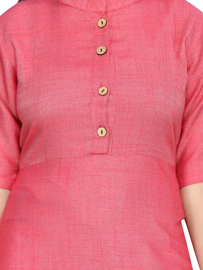 red cotton regular kurti - 17528989 - Zoom Image - 4